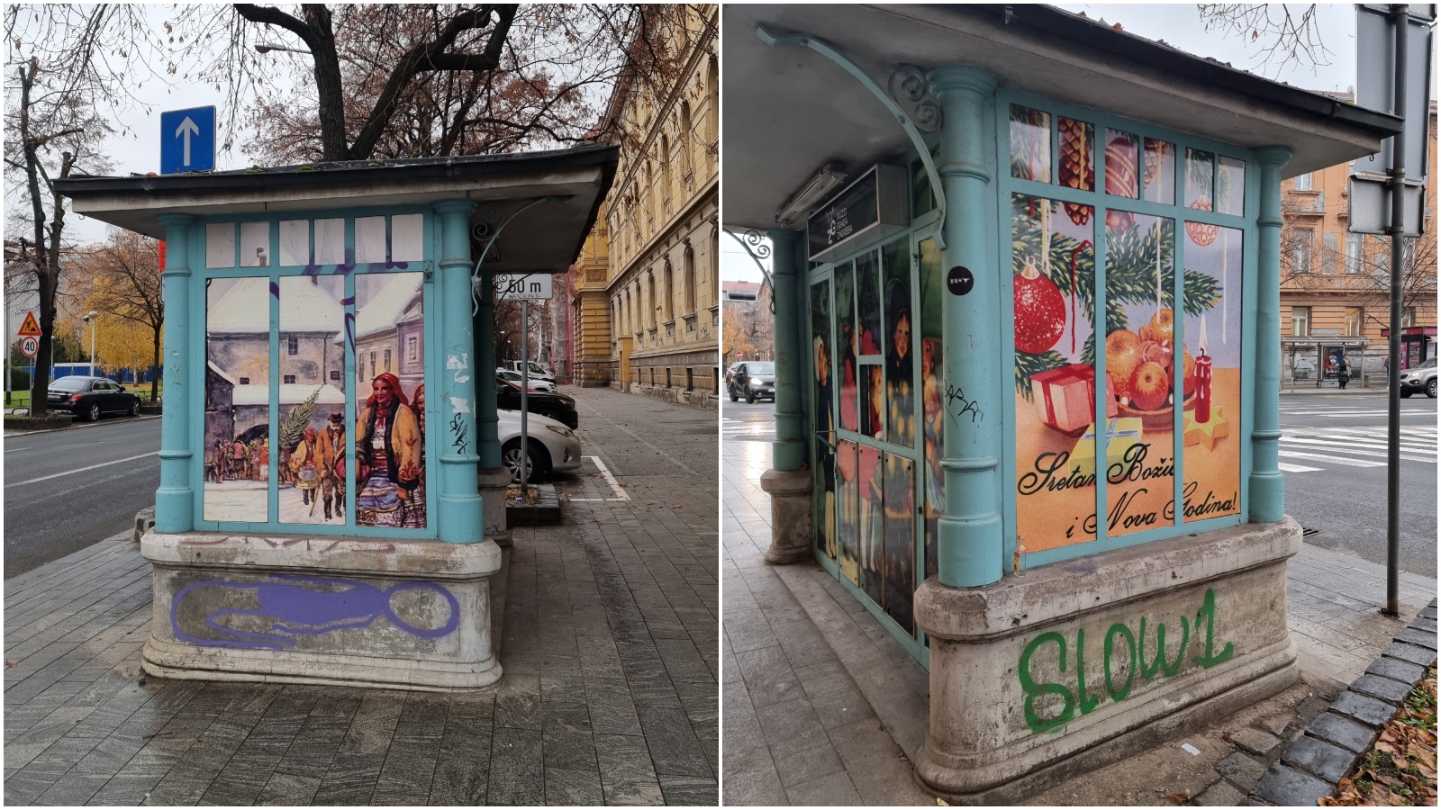 Podsjetnik na neka druga vremena: Napušteni zagrebački kiosk osvanuo je u božićnom ruhu