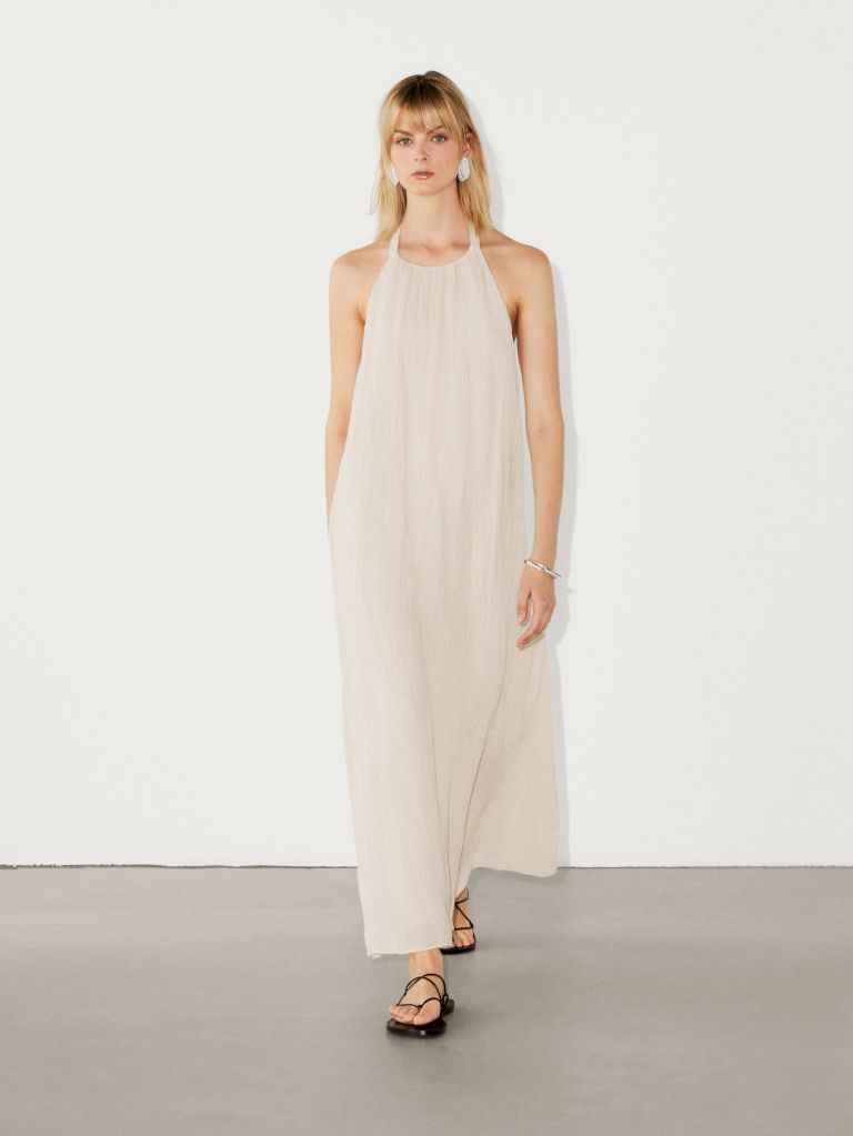 lanena haljina Massimo Dutti