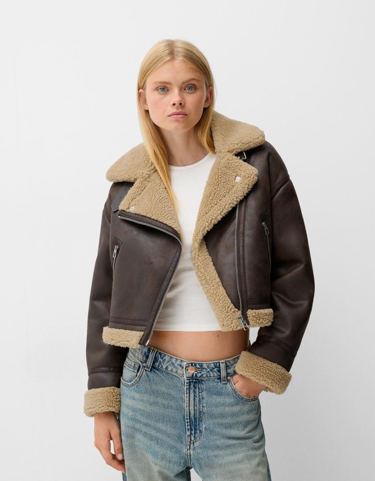 biker jakna za zimu Bershka