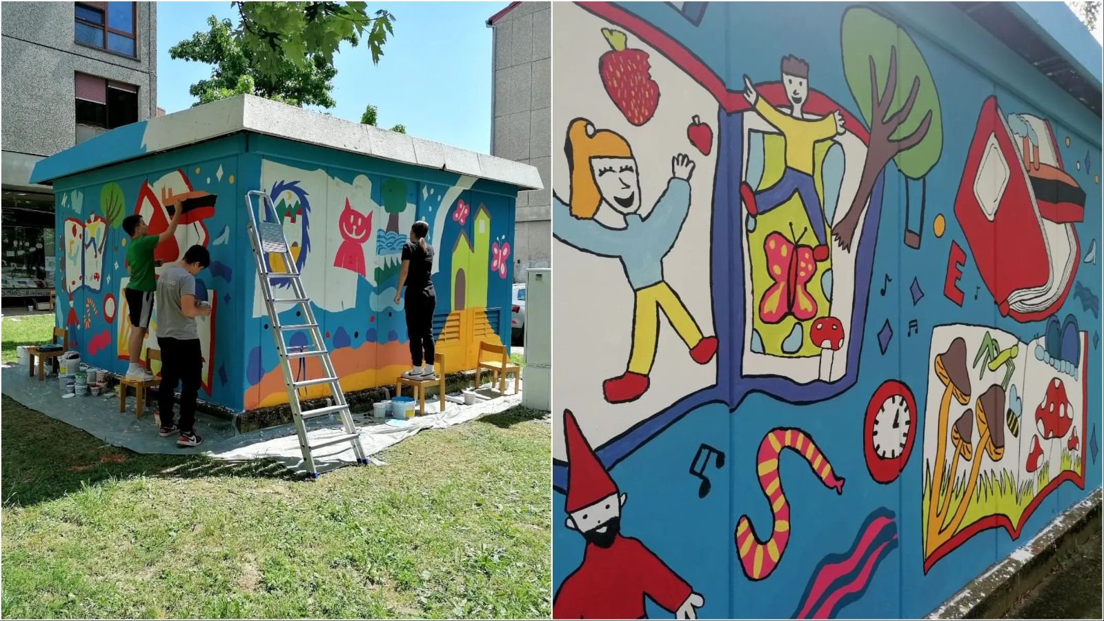 Novi mural u Španskom nacrtala su djeca uz vodstvo Agate Lučić