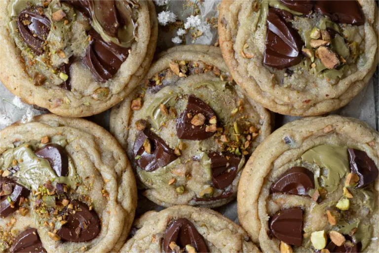 pistachio cream chocolate chip cookies