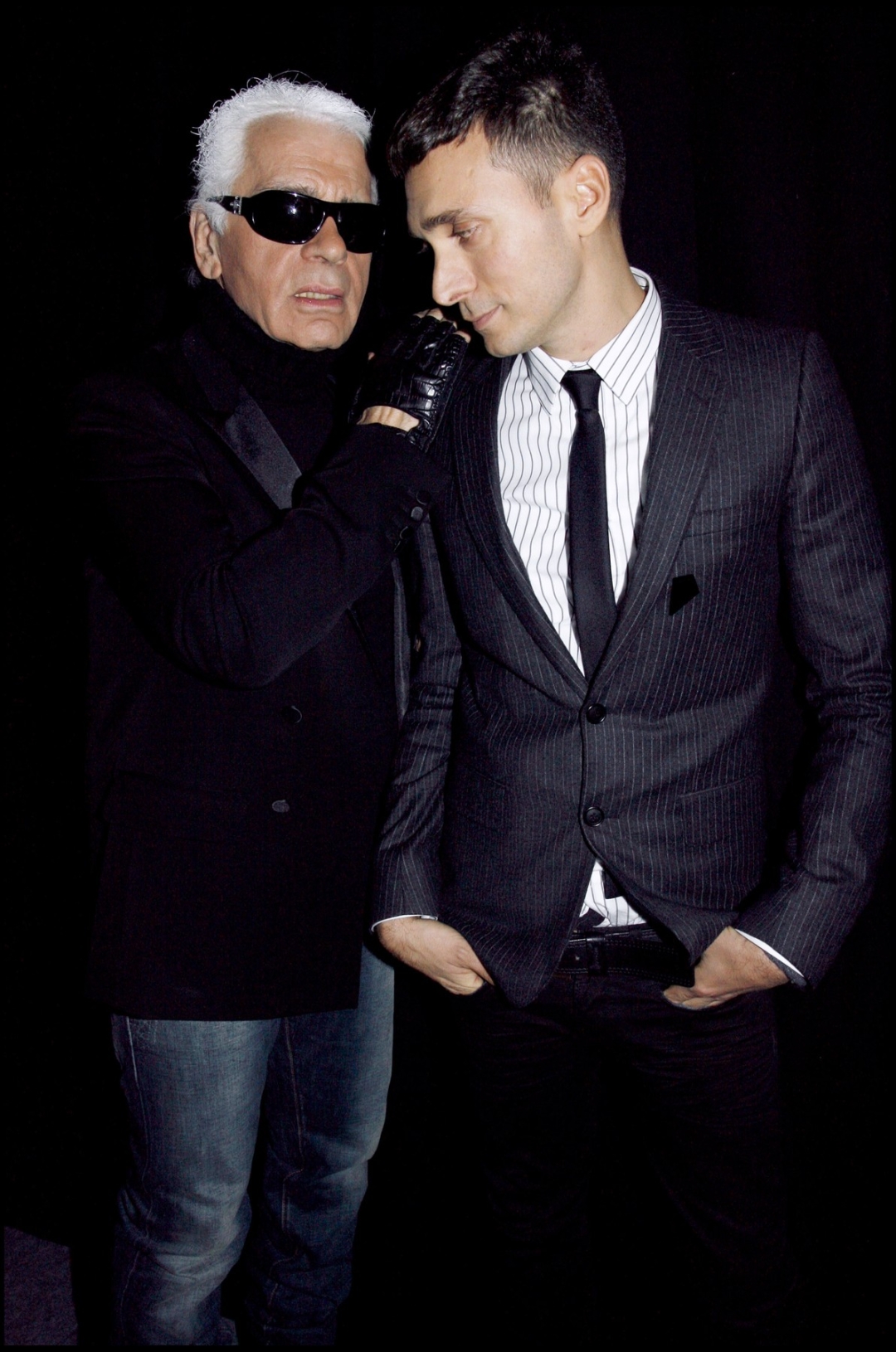 Karl Lagerfled i Hedi Slimane