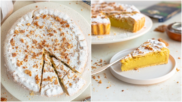 torta della nonna al pistacchio